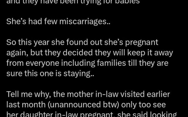 Woman Blames Mother-in-Law’s Remark for Miscarriage at Six Months