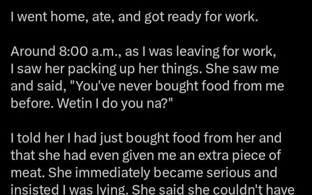 Man Gets Extra Meat From Food Vendor, Later Learns It Was Husband’s Meal